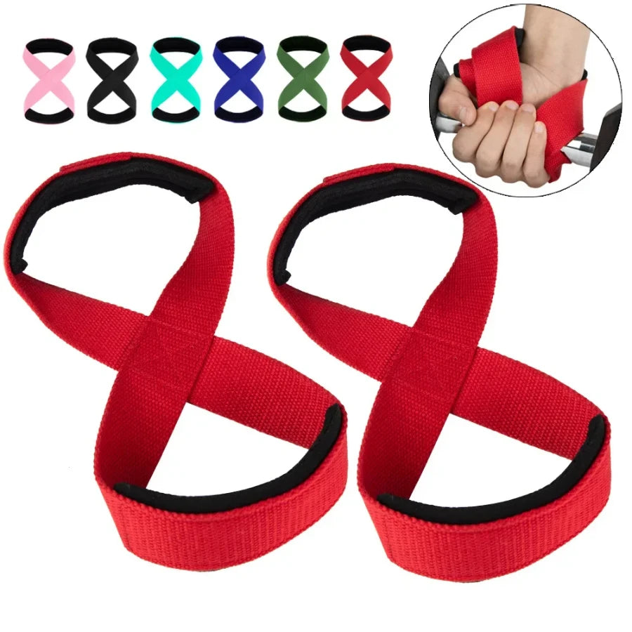 Figure 8 Lifting Straps – Padded Deadlift Wrist Wraps for Gym & Powerlifting