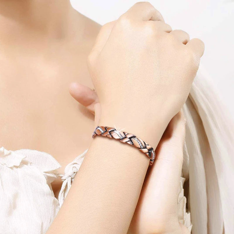 Men’s Pure Copper Magnetic Bracelet – Germanium Therapy Link Chain Arthritis Relief