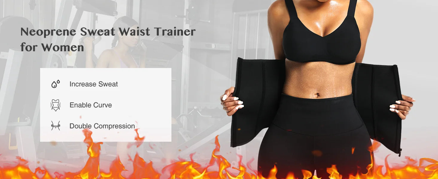 💪 3-Strap Waist Trainer Cincher – Women’s Slimming Sweat Belt for Workouts