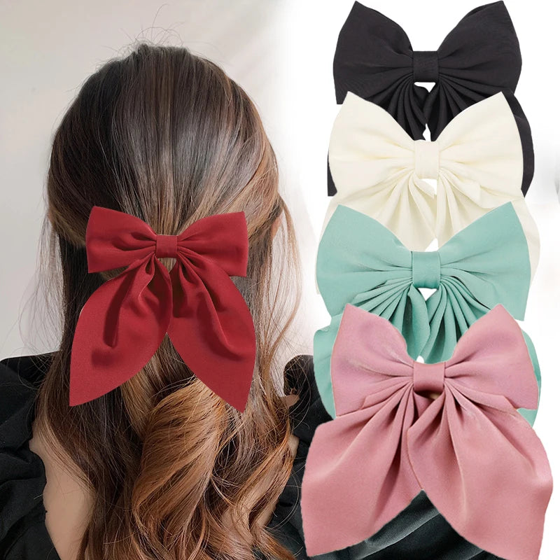 Satin Bow Hair Clips – Cute Butterfly Style Hairpins for Girls & Women, Elegant Hair Accessories