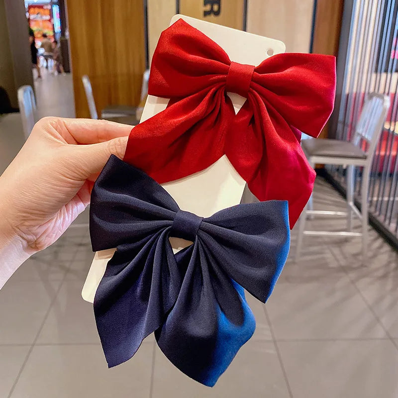 Satin Bow Hair Clips – Cute Butterfly Style Hairpins for Girls & Women, Elegant Hair Accessories