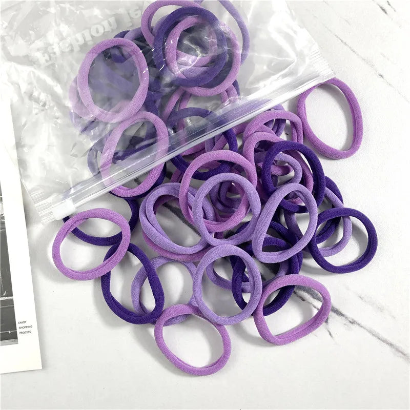 20/50PCS Hair Ties Set – Simple Elastic Rubber Bands for Women Girls Ponytails (4cm)