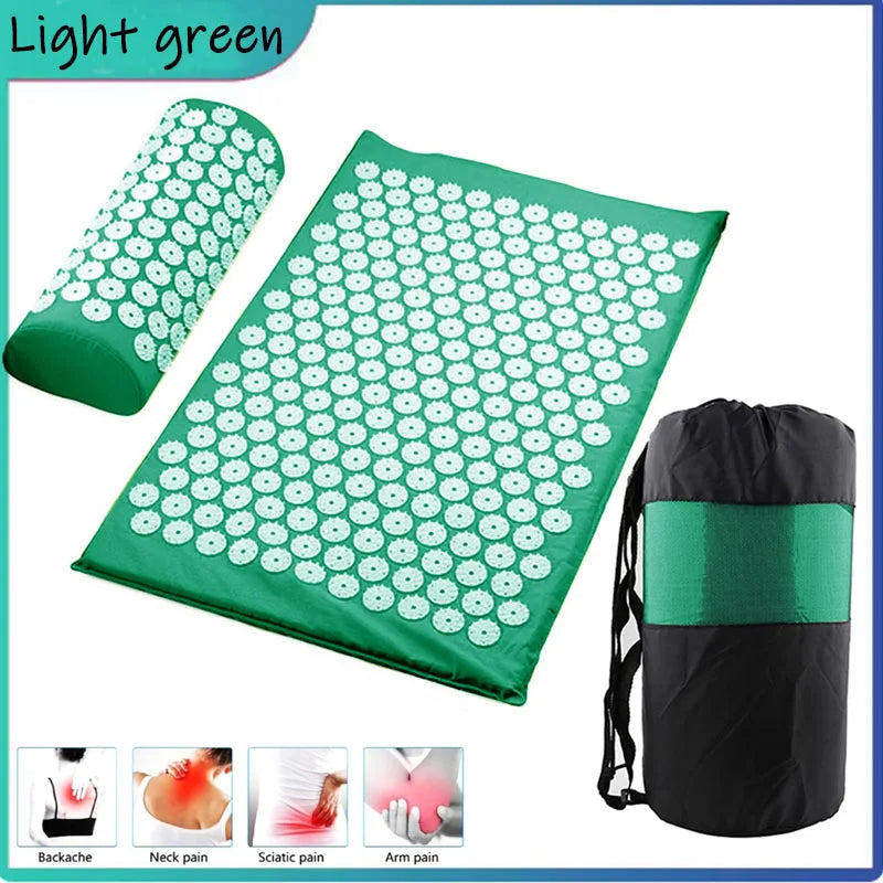 65x40cm Acupressure Mat & Pillow Set – Massage Cushion for Back, Neck & Stress Relief