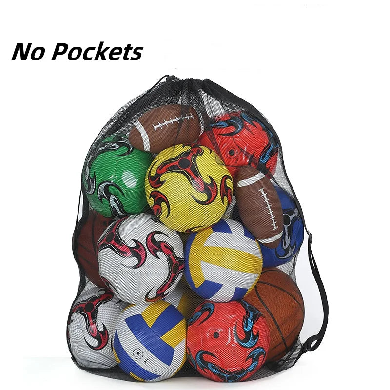 Mesh Ball Bag Backpack – Extra Large Football & Basketball Storage Net for Sports