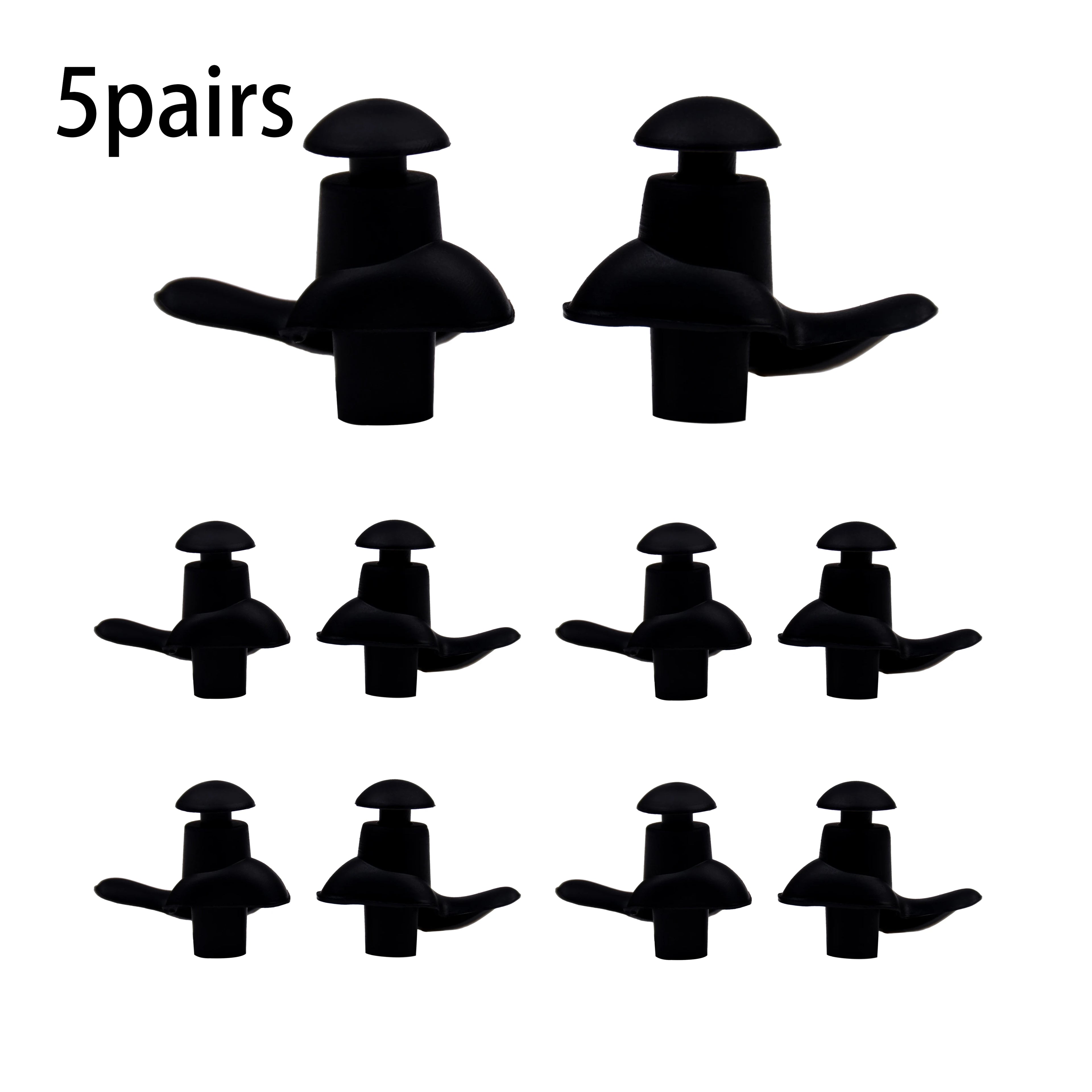 👂 5-Pair Silicone Earplugs – Waterproof for Swimming & Sleep