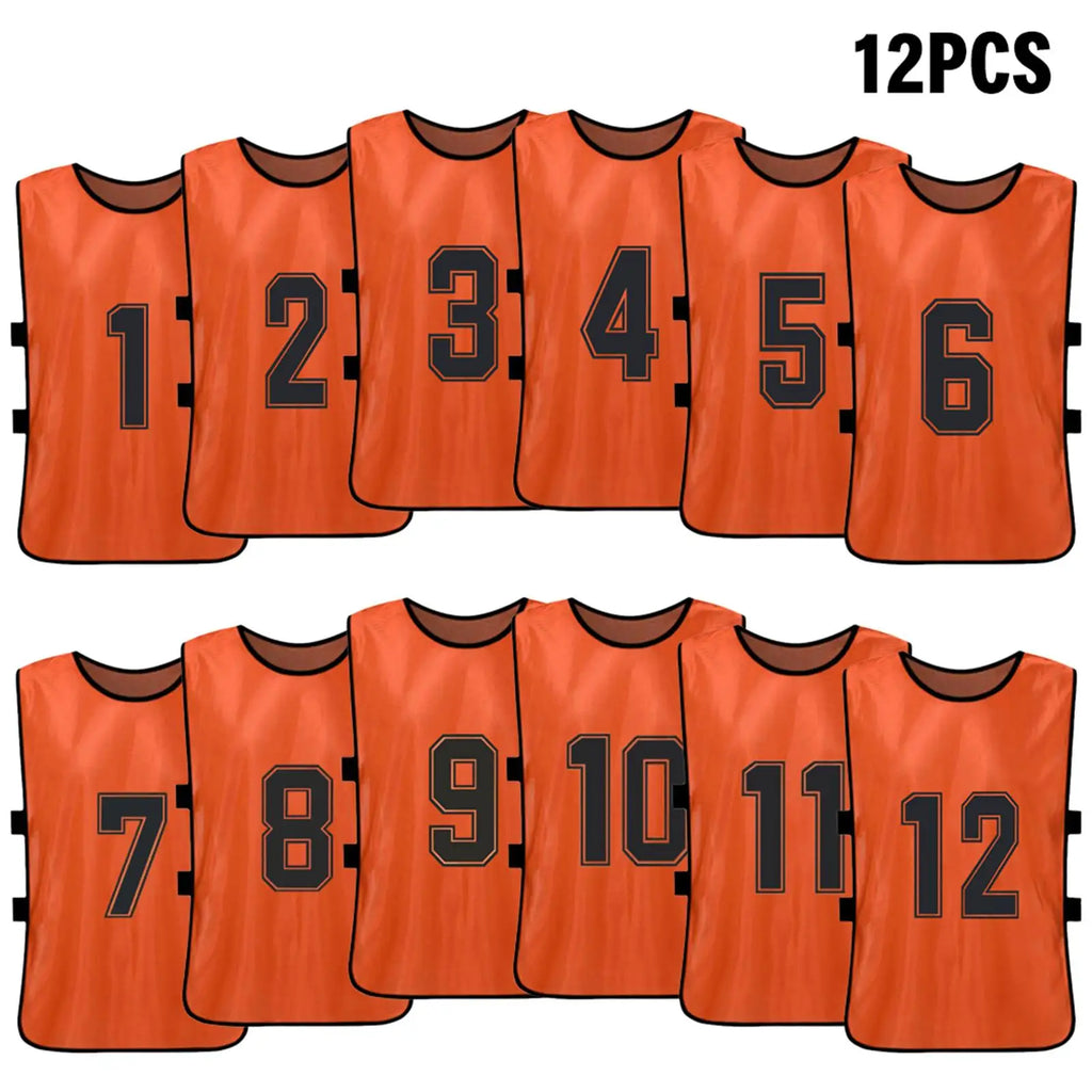 6/12PCS Kids Soccer Pinnies – Quick Dry Youth Sports Jerseys