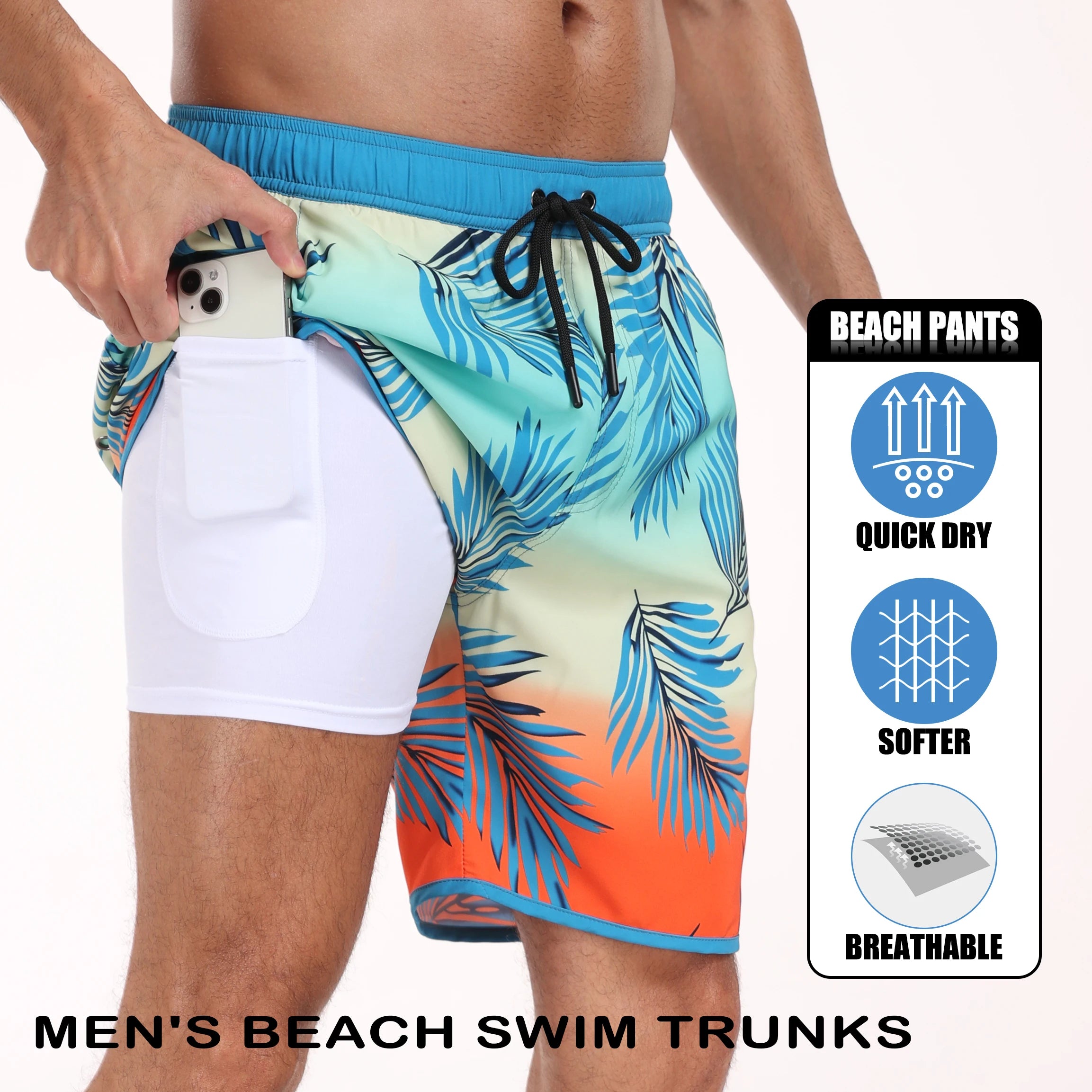 🌴 Men’s Printed Beach Shorts – Vacation Style