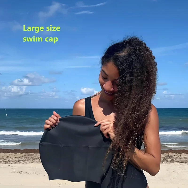 💦 Large Waterproof Silicone Swim Cap