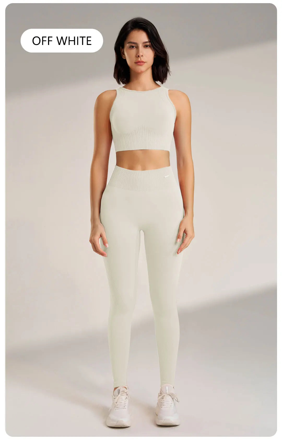 🧵 Seamless Yoga Clothing Set – High Waist Leggings + Fitness Top