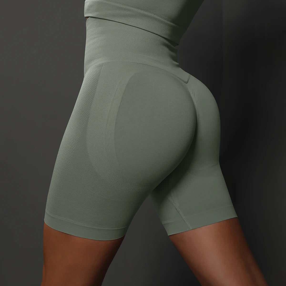 🩳 Seamless Yoga Shorts for Women – High Waist Push-Up Fit