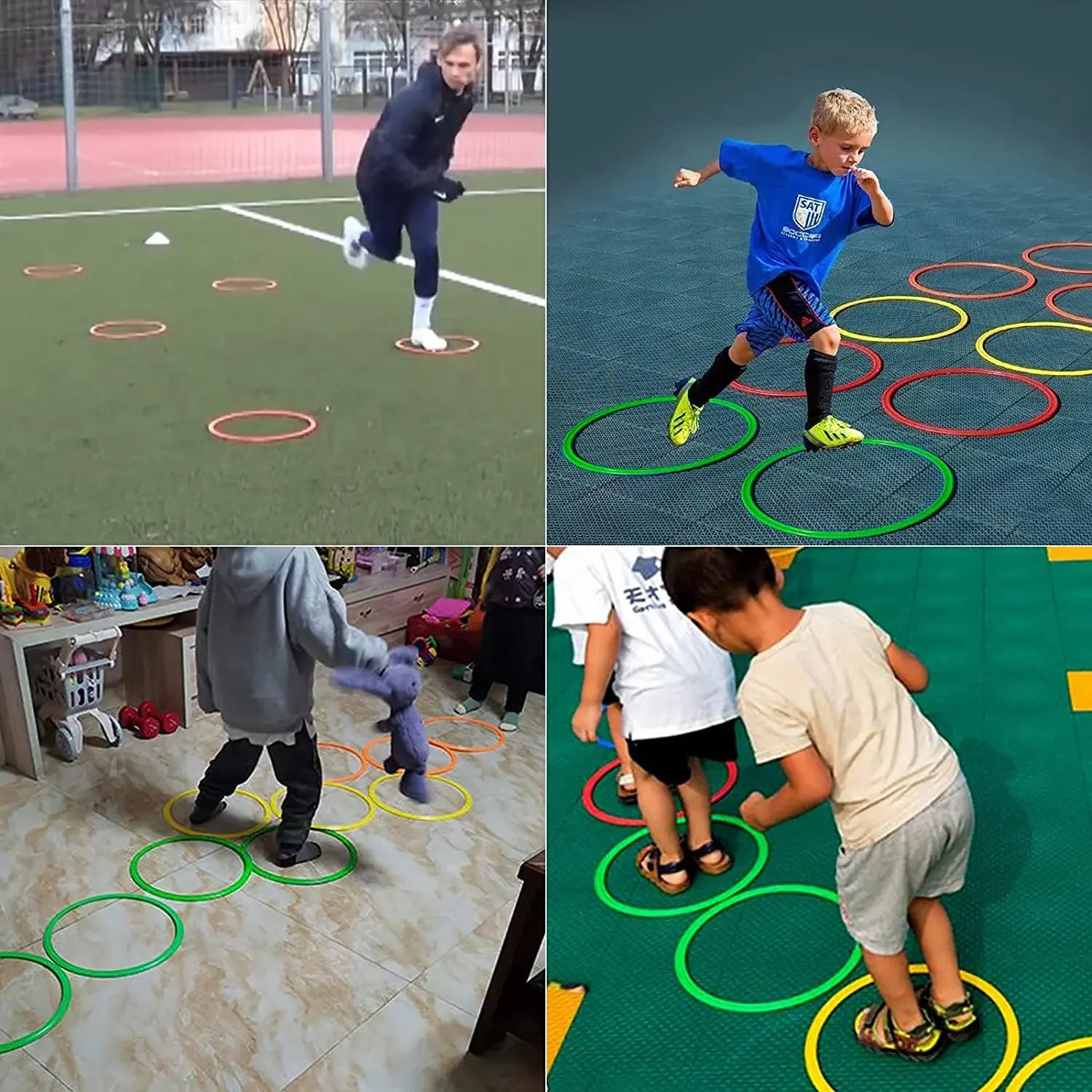 10PCS Agility Training Rings – Speed & Footwork Training Equipment for Soccer & Sports