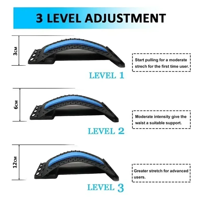 🧘‍♂️ Back Stretcher & Massager – Multi-Level Lumbar Spine Pain Relief Support Tool