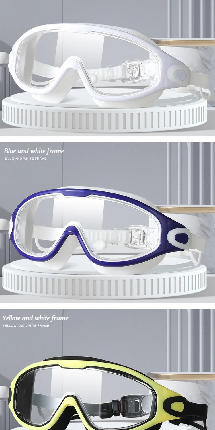 🥽 HD Anti-Fog Swimming Goggles – Large Frame