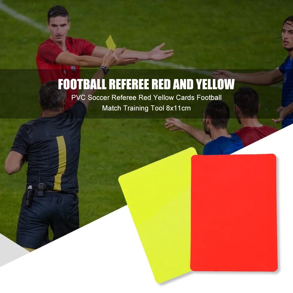 🟥🟨 2/10pcs PVC Referee Red Yellow Cards – Soccer Match Warning Tools