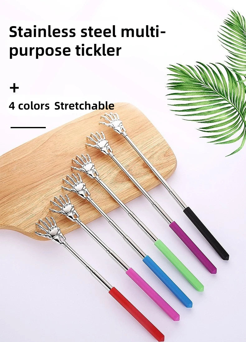 Telescopic Stainless Steel Back Scratcher – Extendable Claw Massage Tool