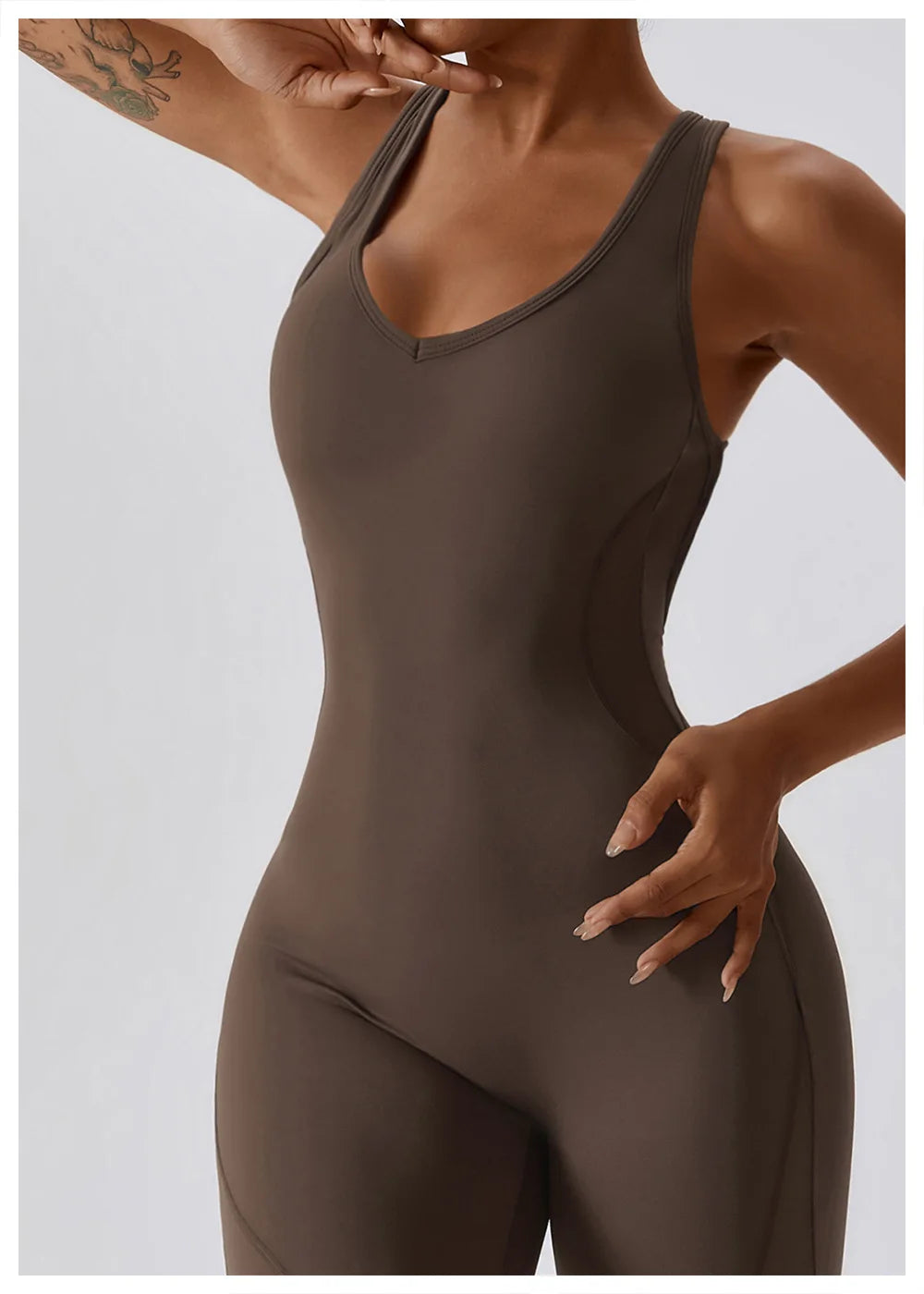 🧘 One-Piece Yoga Jumpsuit – Women’s Butt-Lifting Fitness Bodysuit