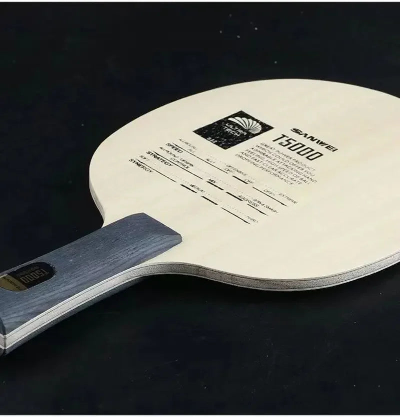 SANWEI T5000 Ping Pong Blade – 5 Wood 2 Carbon Offensive Racket