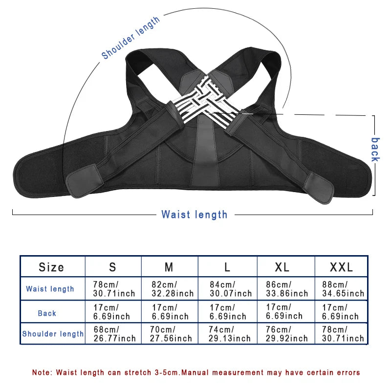 🔙 Full Back Posture Corrector – Shoulder & Lumbar Support for Women & Men