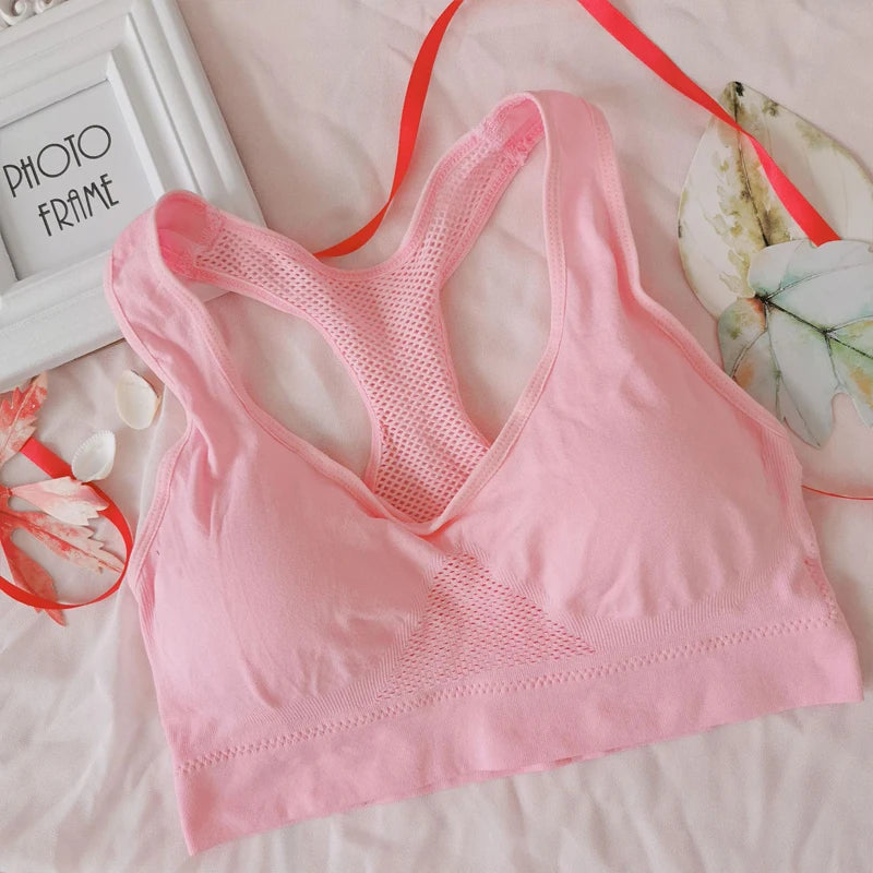 💪 Seamless Sports Bra – Shockproof, Breathable, Double-Layer Fit