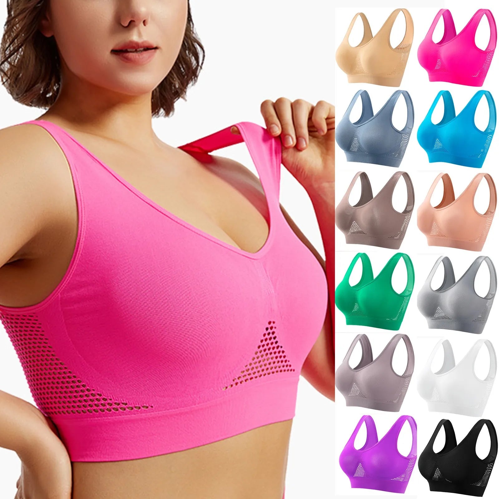 🔥 Shockproof Sports Bra – Beautiful Back Anti-Sag Fitness Top