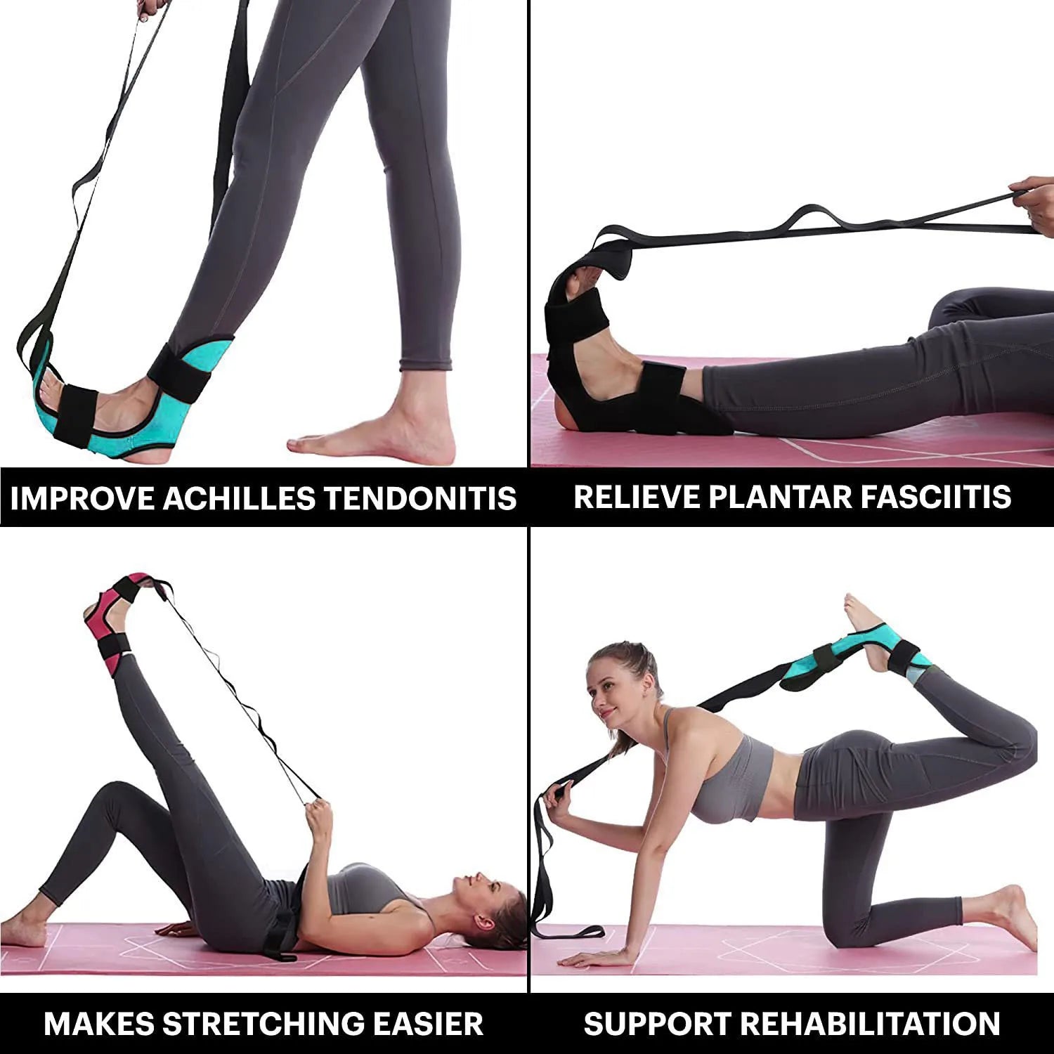🧘 Yoga Leg Stretcher Strap – Flexibility Trainer for Legs, Rehab, and Plantar Fasciitis Relief