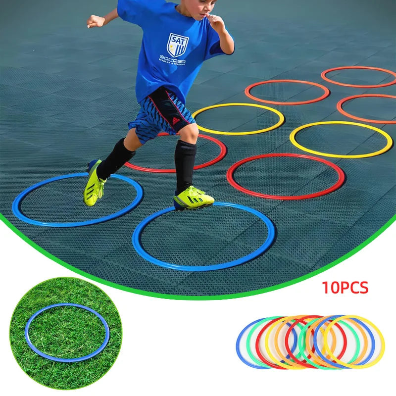 10PCS Agility Training Rings – Speed & Footwork Training Equipment for Soccer & Sports