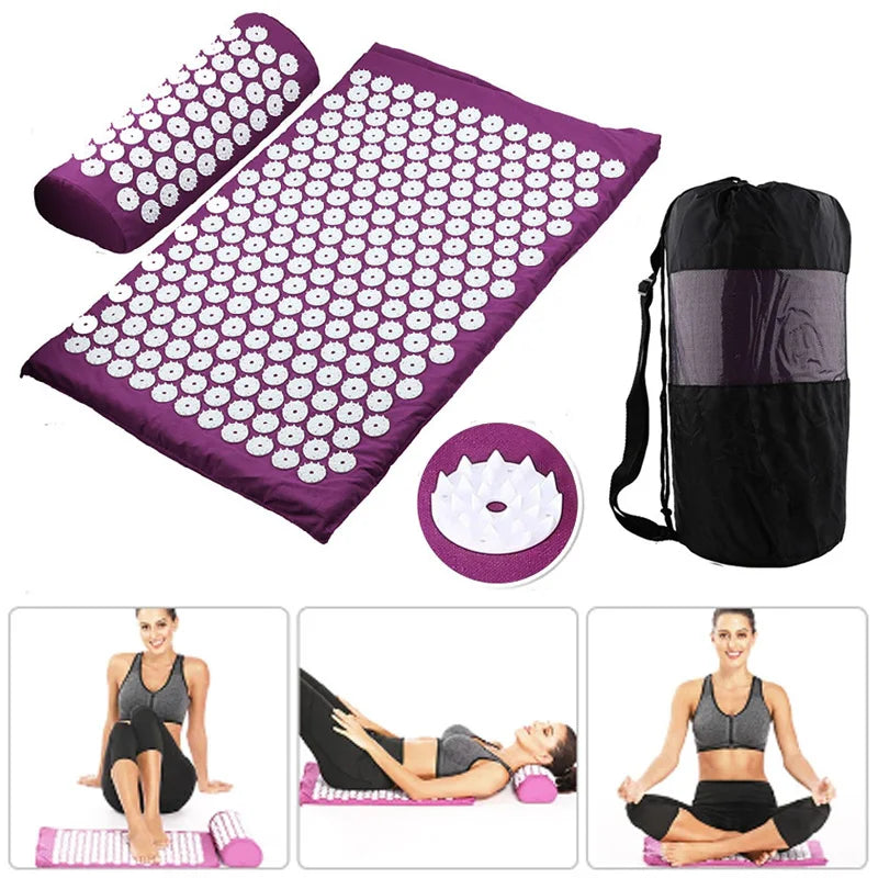 65x40cm Acupressure Mat & Pillow Set – Massage Cushion for Back, Neck & Stress Relief