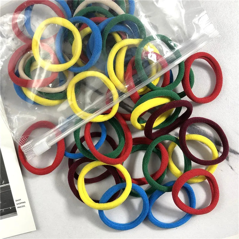 20/50PCS Hair Ties Set – Simple Elastic Rubber Bands for Women Girls Ponytails (4cm)