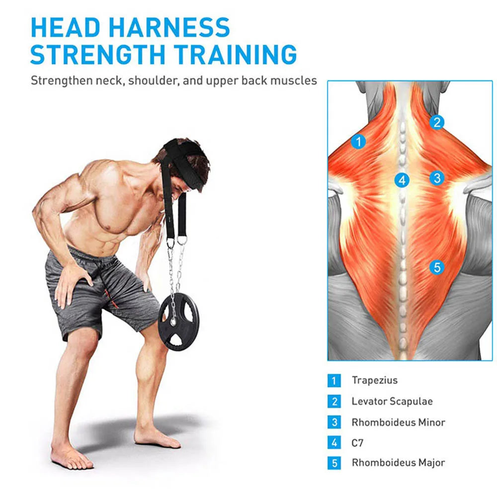 Neck Strength Trainer Head Harness – Adjustable Weight Training Strap