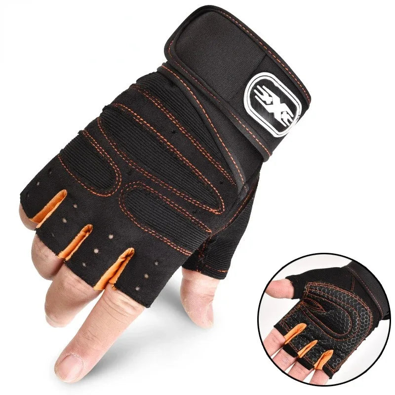 Outdoor Sport Gloves – Long Fingerless Gym & Cycling Gloves with Wrist Guard Support