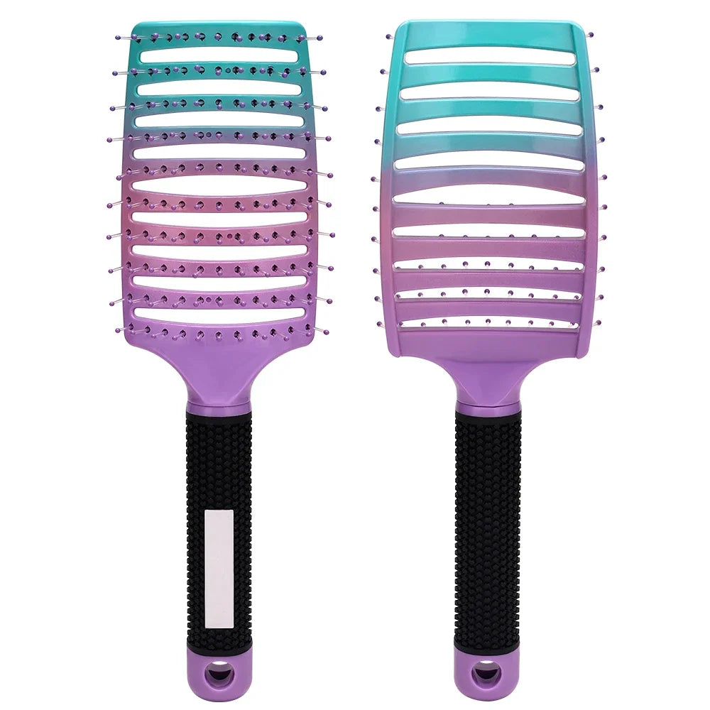 Nylon & Boar Bristle Barber Brush – Scalp Massage Comb for Wet/Curly Hair