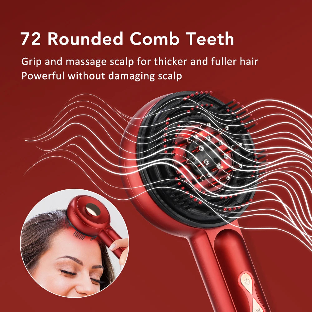 LED Scalp Massage Brush – EMS Hair Growth Comb with Oil Applicator & Light
