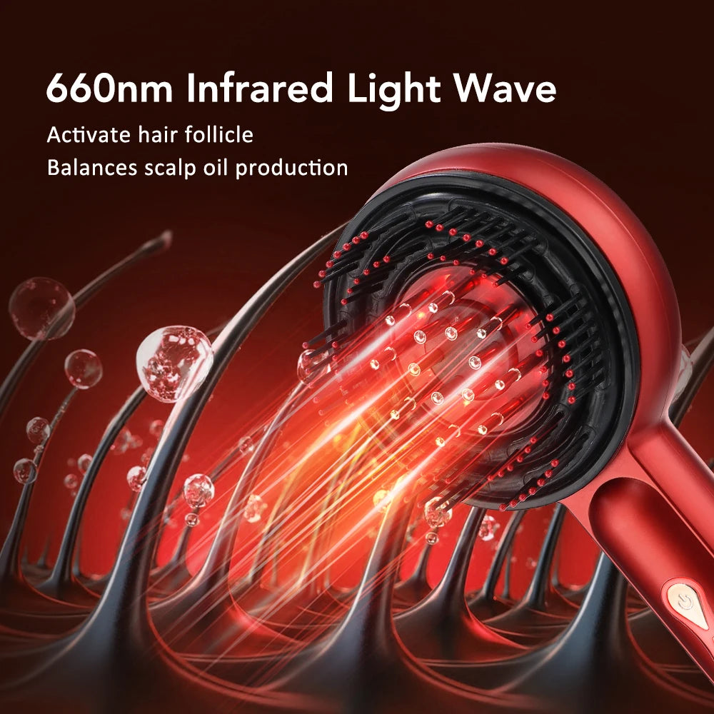 LED Scalp Massage Brush – EMS Hair Growth Comb with Oil Applicator & Light