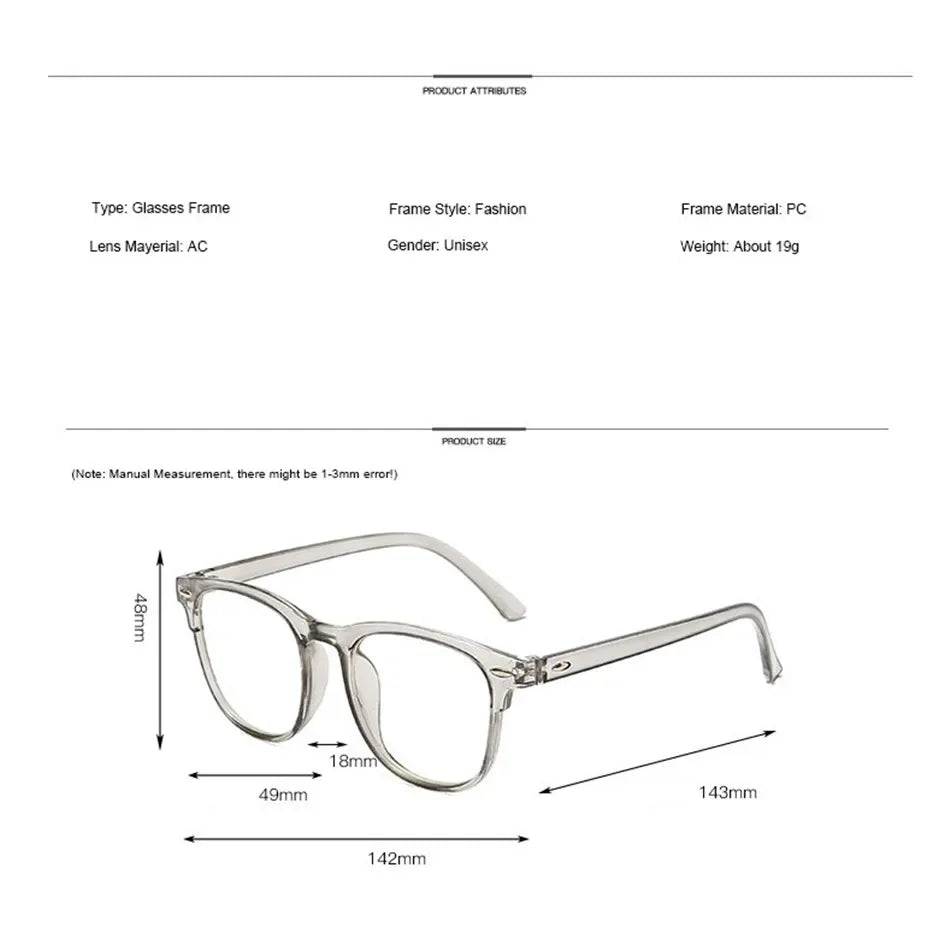 Anti Blue Light Glasses – Clear Frame Unisex Computer Gaming Eyewear