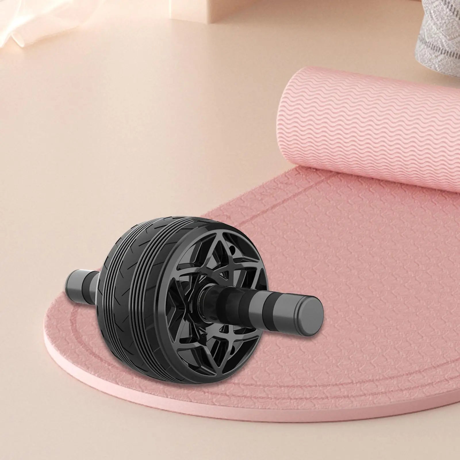 Ab Roller Wheel + Knee Mat – Quiet Dual-Wheel Core Trainer for Abs & Arms