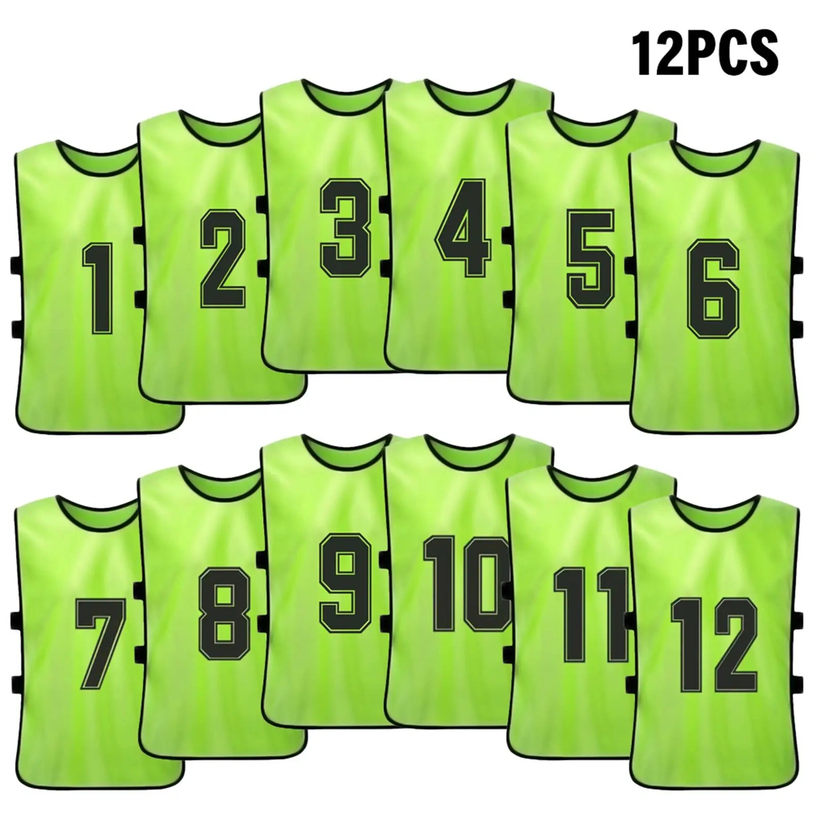 6/12PCS Kids Soccer Pinnies – Quick Dry Youth Sports Jerseys