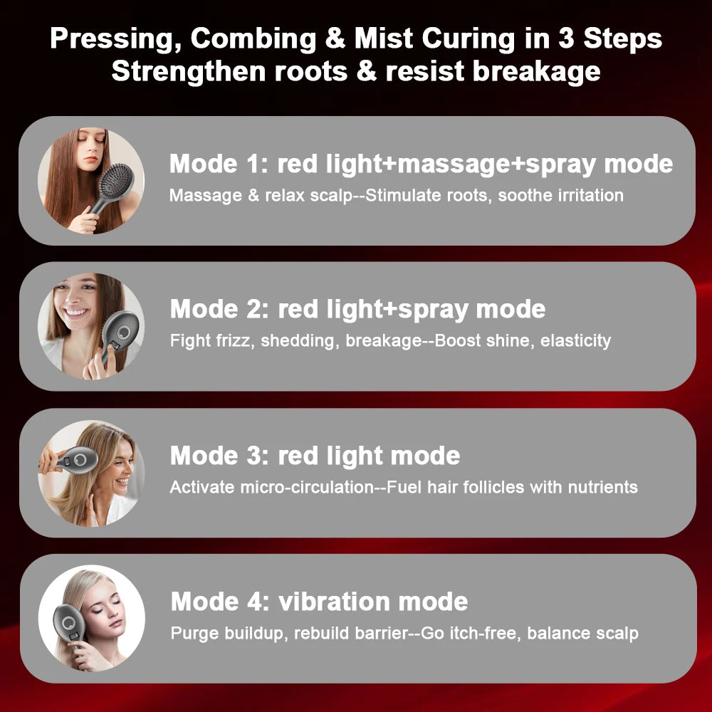 Electric Scalp Massager Comb – 4-Mode Hair Oil Applicator for Growth & Relaxation