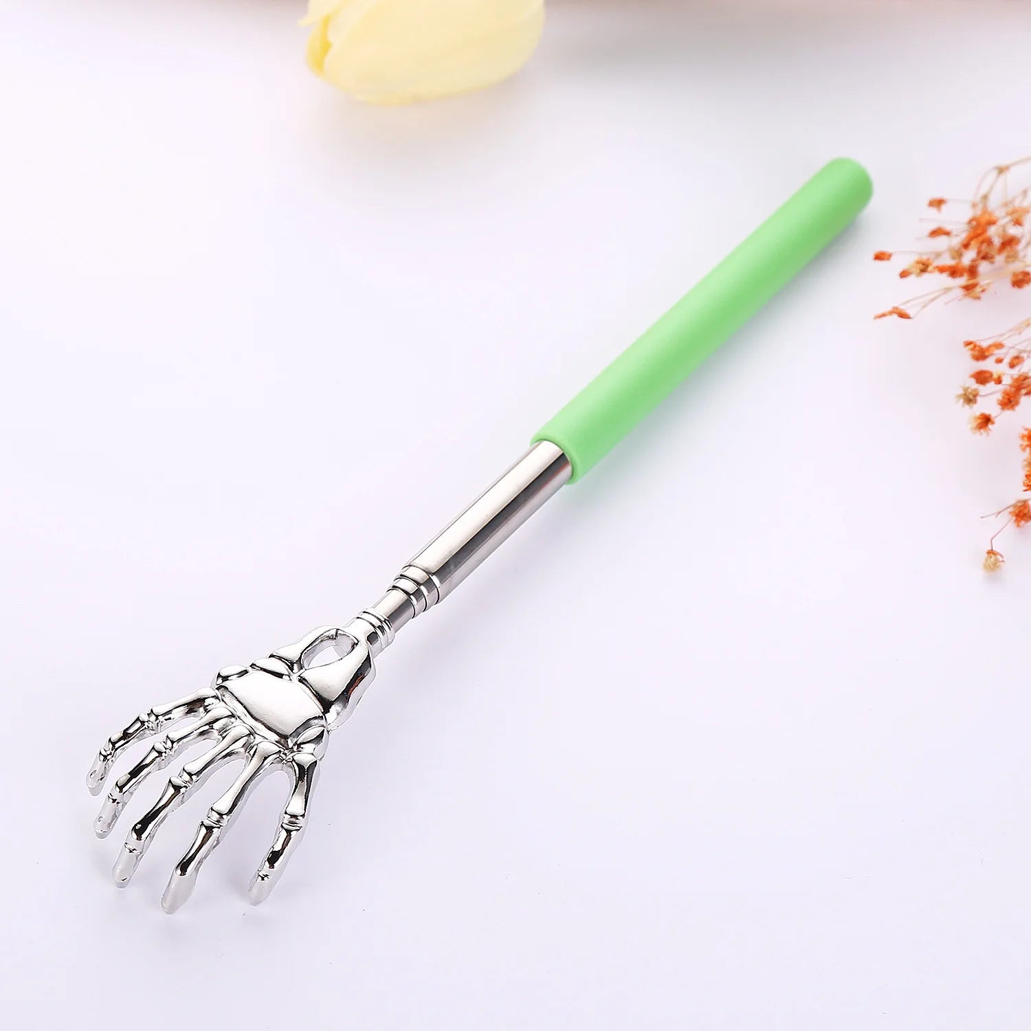 Telescopic Stainless Steel Back Scratcher – Extendable Claw Massage Tool