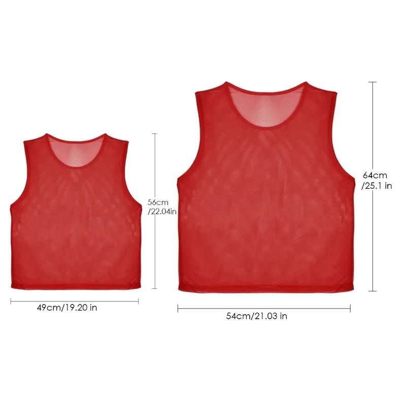 12PCS Kids Basketball Jerseys – Quick Dry Youth Soccer Training Pinnies Set