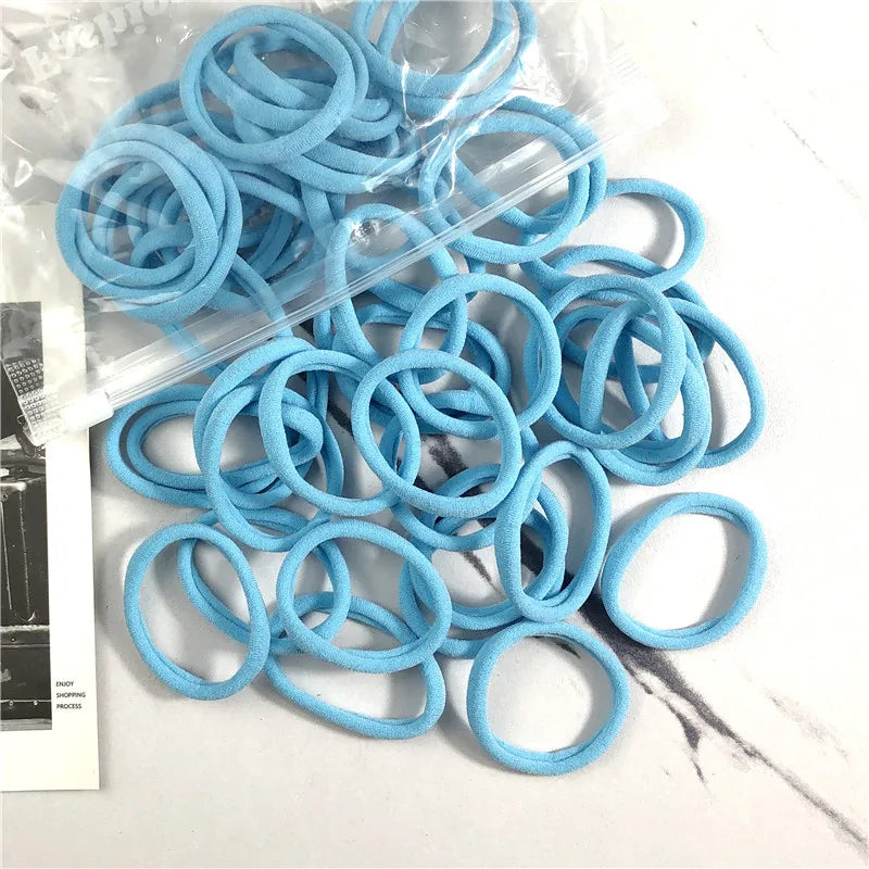 20/50PCS Hair Ties Set – Simple Elastic Rubber Bands for Women Girls Ponytails (4cm)