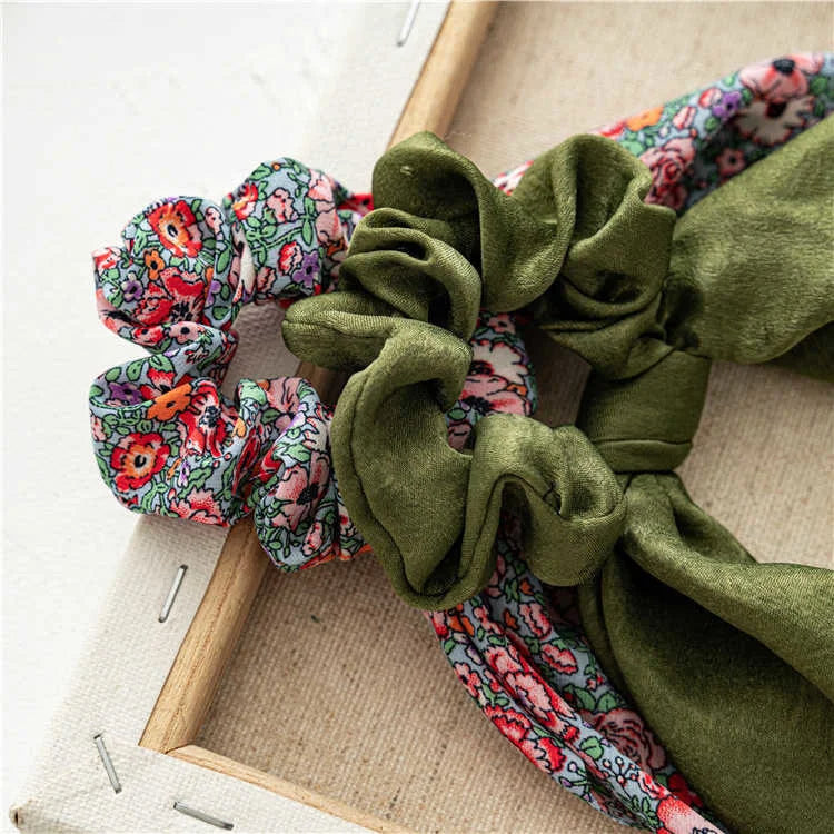 🎀 Leopard Satin Bow Ponytail Scarf – Long Ribbon Hair Tie Scrunchie