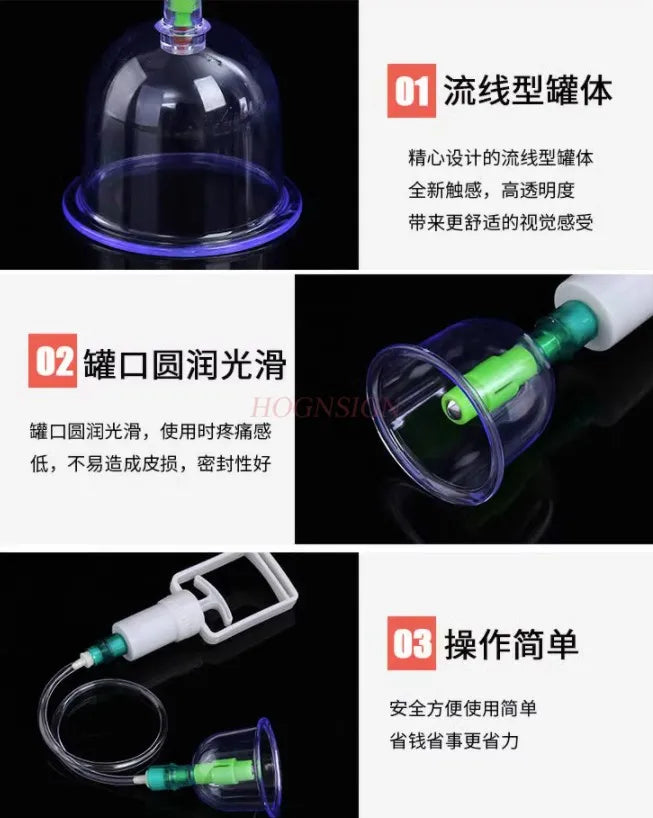 12PCS Cups Medical Vacuum Cans Cupping Cup Cellulite Suction Cup Therapy Massage Anti-cellulite Massage Cupping Therapy Kit