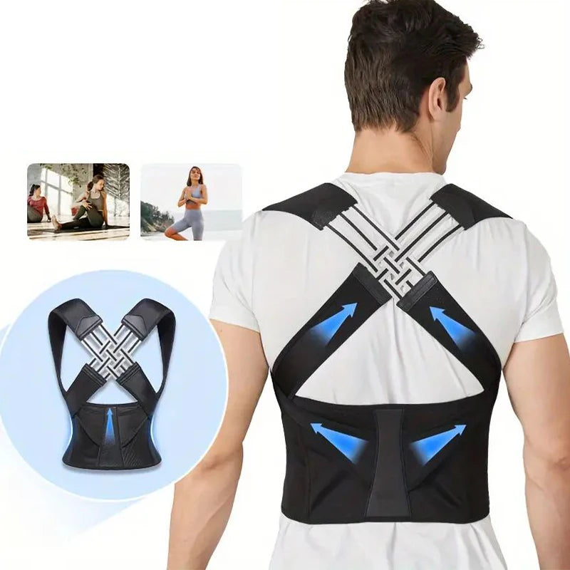 🔙 Full Back Posture Corrector – Shoulder & Lumbar Support for Women & Men