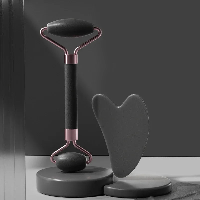 2Pcs Gua Sha & Face Roller Set – Jade Massage Tool for Skin Lifting & Anti-Aging