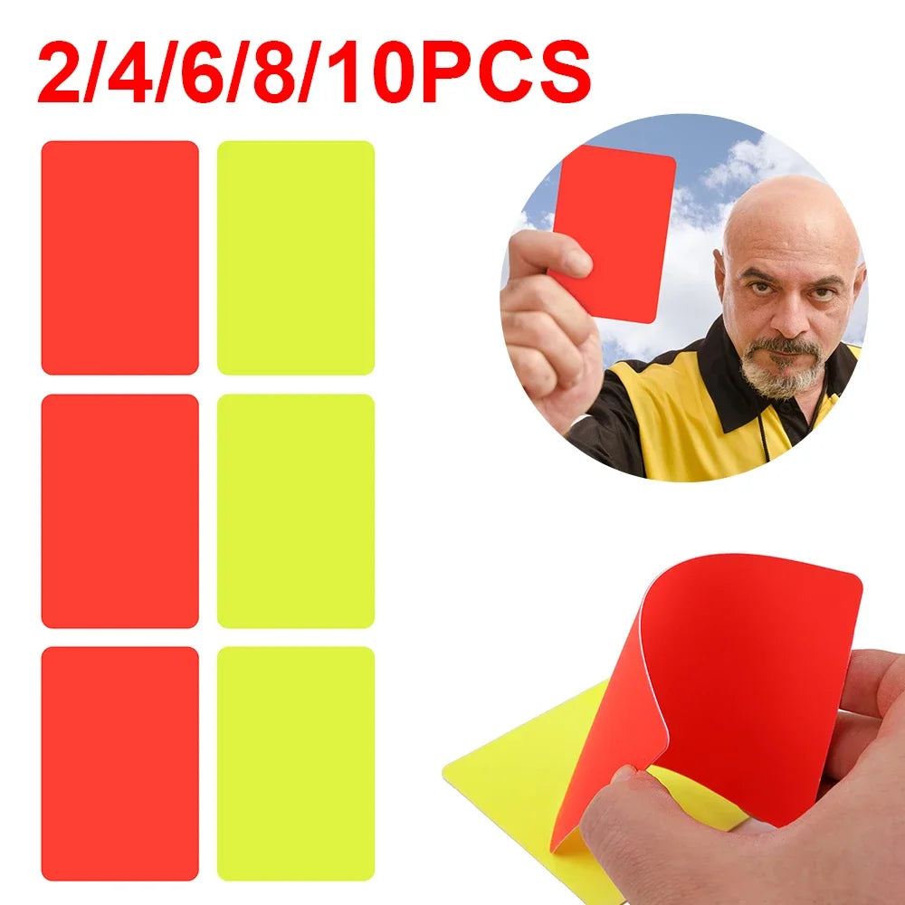 🟥🟨 2/10pcs PVC Referee Red Yellow Cards – Soccer Match Warning Tools