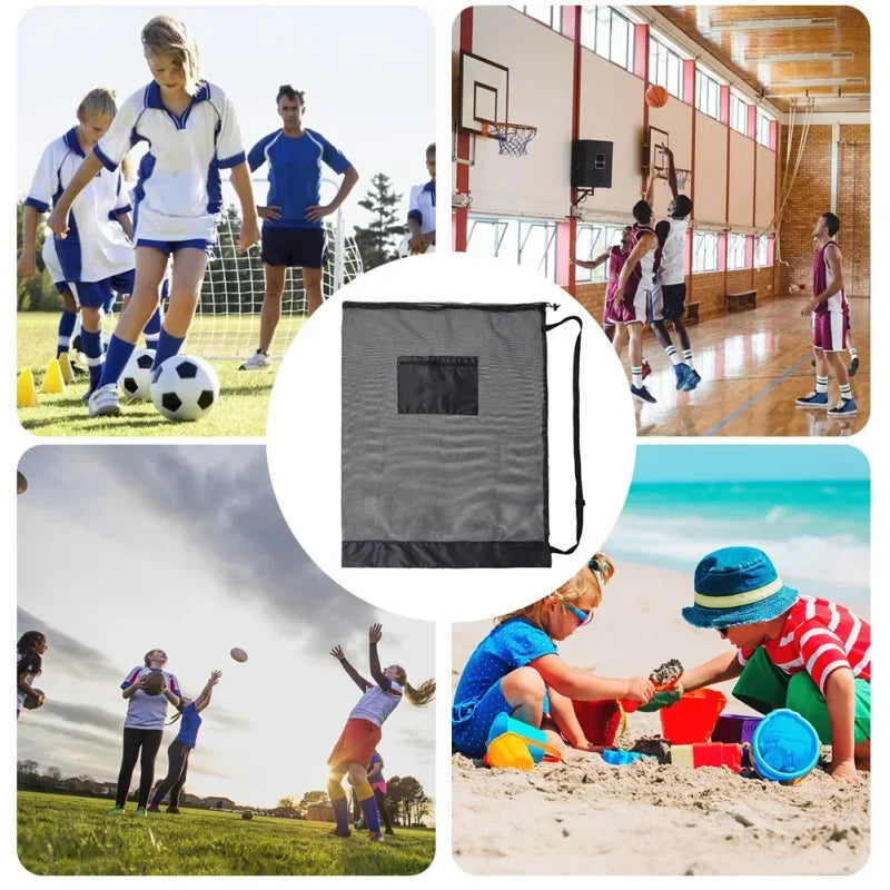 Mesh Ball Bag Backpack – Extra Large Football & Basketball Storage Net for Sports