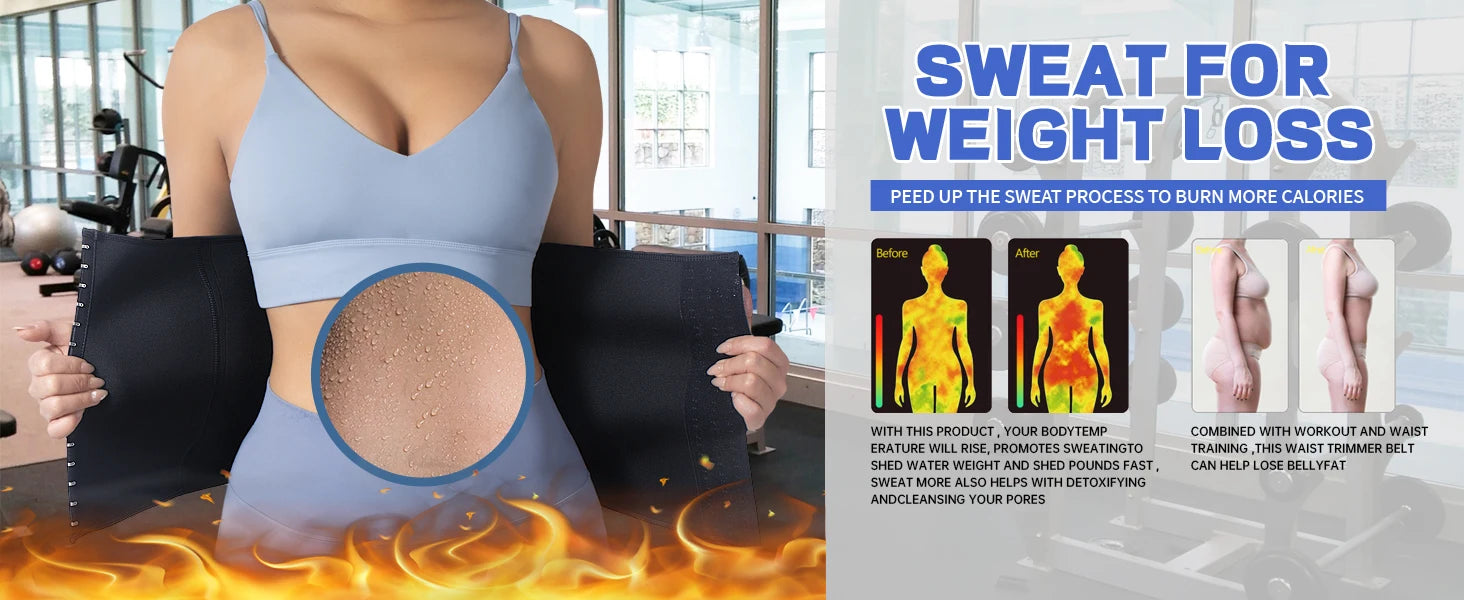 🏋️‍♀️ Waist Trainer Sauna Belt – Tummy Control Workout Girdle for Men & Women