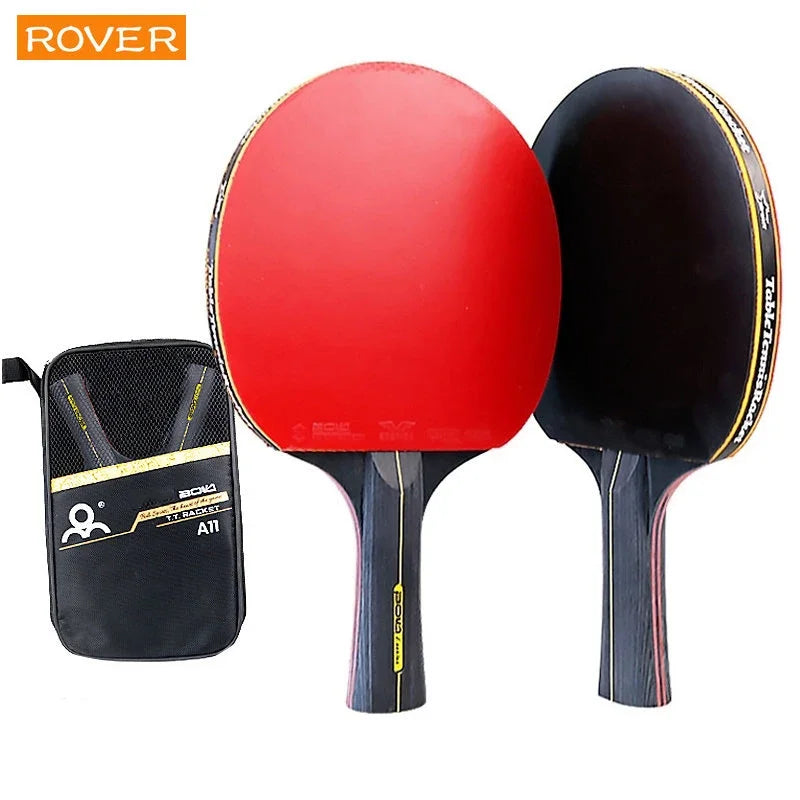 5/6 Star Professional Ping Pong Racket Set – 2 Bats + Bag