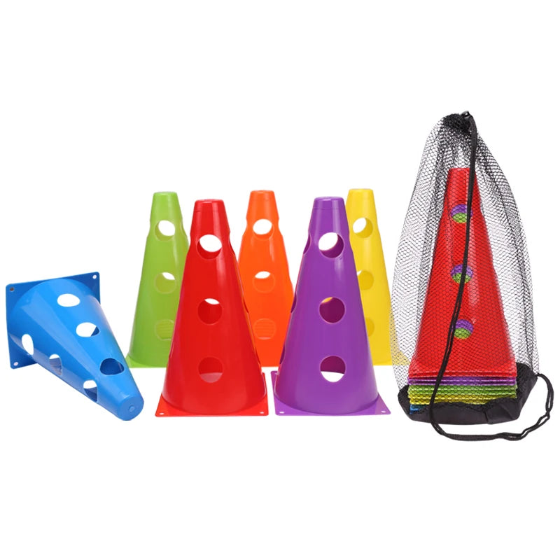 12/18/24/30/36PCS Agility Marking Cones – Sports Training Cones with Holes for Drills
