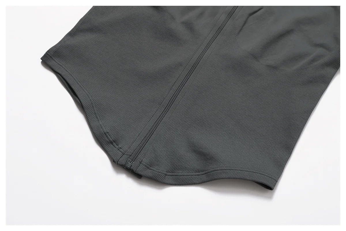 🔥 Women’s Zipper Crop Jacket – Long Sleeve Yoga Sports Top